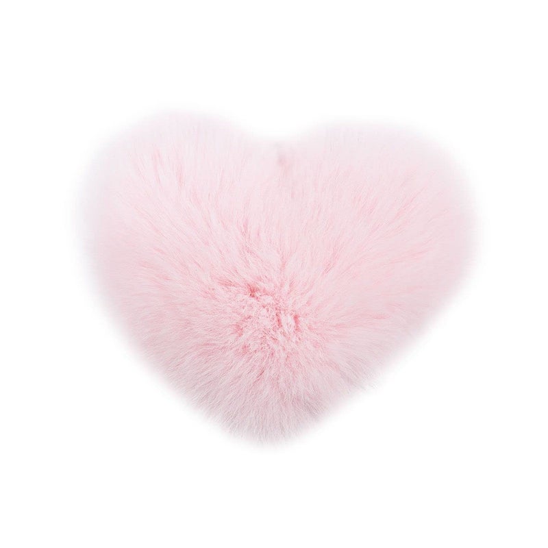 surell Rex Fur Heart Shaped Hair Tie  Cute and Trendy Hair Accessory  Fashionable Real Fur Hair Tie for All Hair Types  Fun Hair Jewelry Light Pink